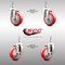 Service Caster 4 Inch 316SS Red Polyurethane Swivel 10mm Threaded Stem Caster Brake, 2PK SS316TS20S414-PPUB-RED-M1015-2-TLB-2 - alternate 4